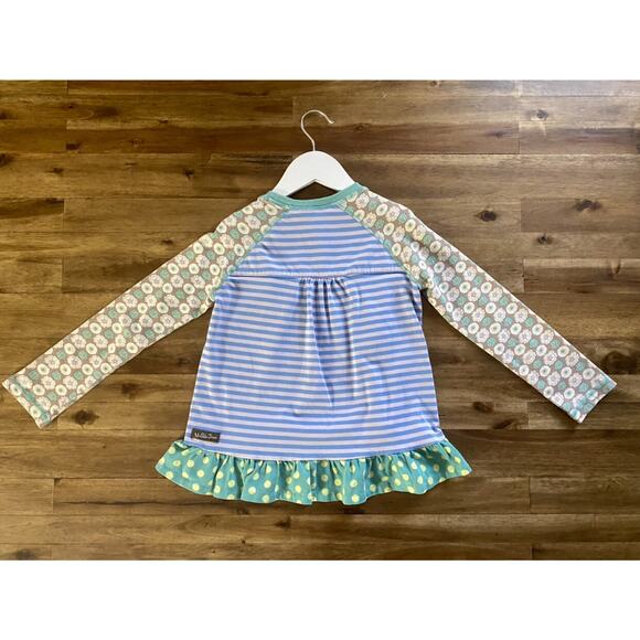 Matilda Jane Once Upon A Time Glimmer Knit Purple Green Floral Stripes Tunic 6 - Picture 5 of 7